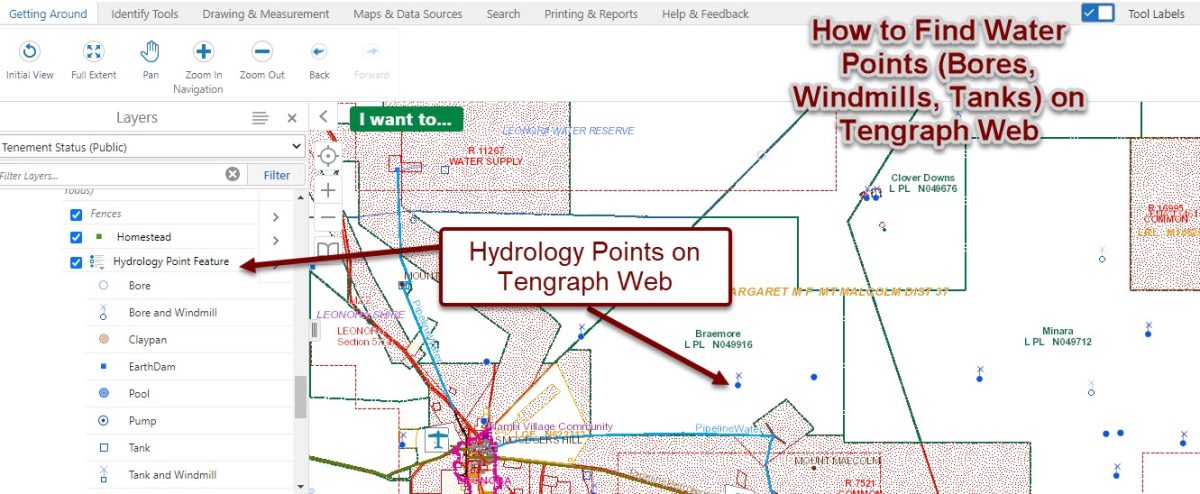 Finding Water Points on Tengraph Web